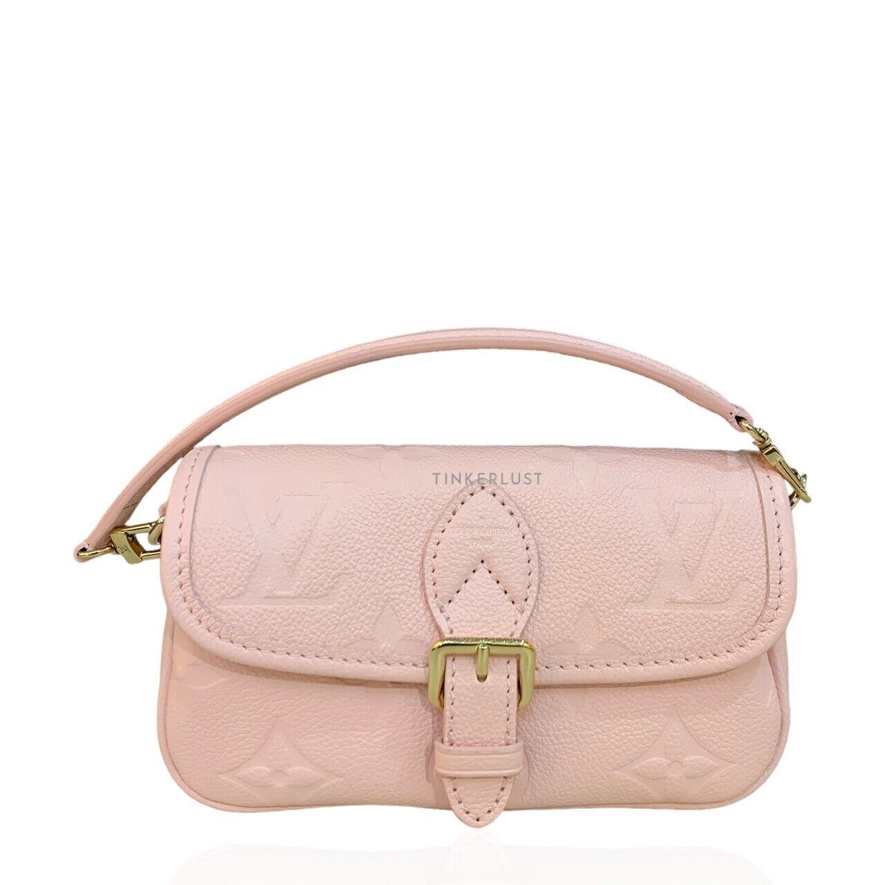 tas satchel Louis Vuitton Nano Diane Empreinte Rose Chip GHW